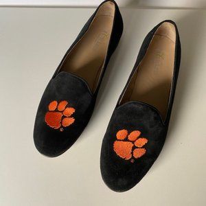 JP Crickets Clemson Black Suede Loafers